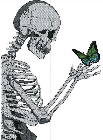 skeleton and butterfly